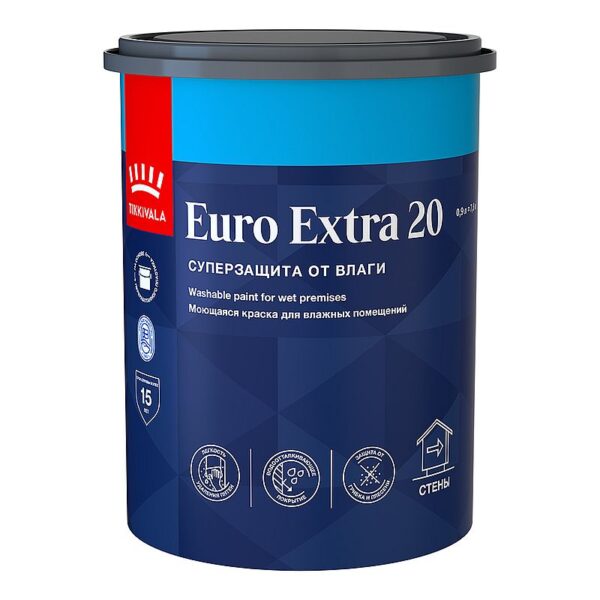 Tikkurila Euro Extra 20 Краска для влажных помещений полуматовая